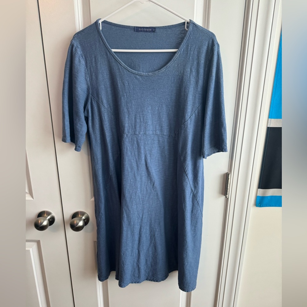 Chambray “Cut Loose” Shift Dress Large